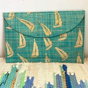 NWT Vineyard Vines Blue Sailboat Clutch ⛵️⚓️🐳